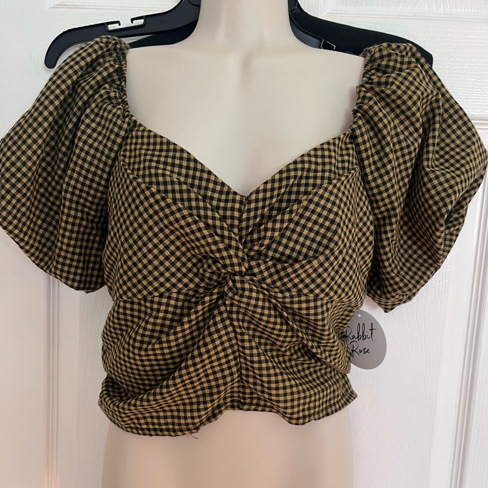 Gingham Cropped Top